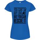 You Can't Buy Love Funny Rescue Dog Puppy Womens Petite Cut T-Shirt Royal Blue