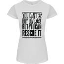 You Can't Buy Love Funny Rescue Dog Puppy Womens Petite Cut T-Shirt White