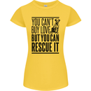 You Can't Buy Love Funny Rescue Dog Puppy Womens Petite Cut T-Shirt Yellow