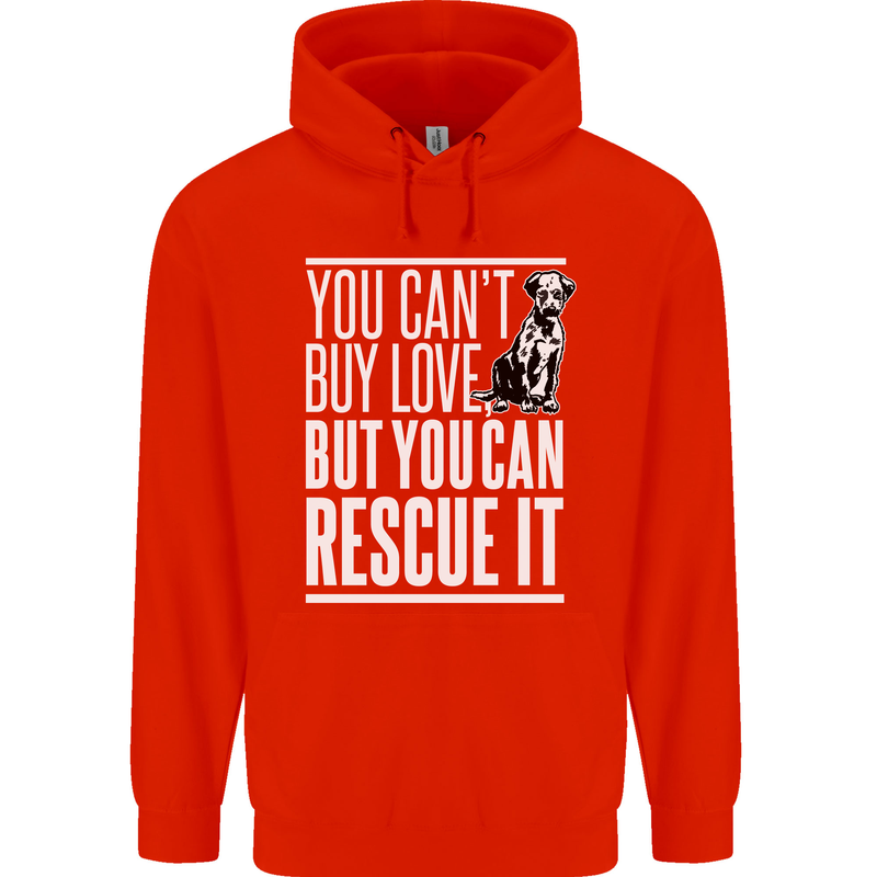 You Can't Buy Love Funny Resue Dog Puppy Childrens Kids Hoodie Bright Red