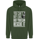You Can't Buy Love Funny Resue Dog Puppy Childrens Kids Hoodie Forest Green