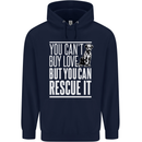 You Can't Buy Love Funny Resue Dog Puppy Childrens Kids Hoodie Navy Blue