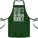 You Can't Buy Love Funny Resue Dog Puppy Cotton Apron 100% Organic Forest Green