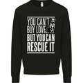 You Can't Buy Love Funny Resue Dog Puppy Kids Sweatshirt Jumper Black
