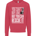 You Can't Buy Love Funny Resue Dog Puppy Kids Sweatshirt Jumper Heliconia