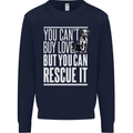 You Can't Buy Love Funny Resue Dog Puppy Kids Sweatshirt Jumper Navy Blue