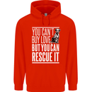 You Can't Buy Love Funny Resue Dog Puppy Mens 80% Cotton Hoodie Bright Red
