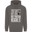 You Can't Buy Love Funny Resue Dog Puppy Mens 80% Cotton Hoodie Charcoal