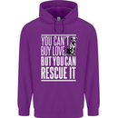 You Can't Buy Love Funny Resue Dog Puppy Mens 80% Cotton Hoodie Purple