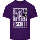 You Can't Buy Love Funny Resue Dog Puppy Mens Cotton T-Shirt Tee Top Purple