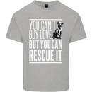 You Can't Buy Love Funny Resue Dog Puppy Mens Cotton T-Shirt Tee Top Sports Grey