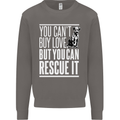 You Can't Buy Love Funny Resue Dog Puppy Mens Sweatshirt Jumper Charcoal