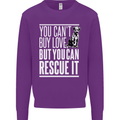 You Can't Buy Love Funny Resue Dog Puppy Mens Sweatshirt Jumper Purple
