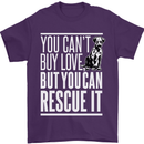 You Can't Buy Love Funny Resue Dog Puppy Mens T-Shirt Cotton Gildan Purple