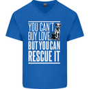 You Can't Buy Love Funny Resue Dog Puppy Mens V-Neck Cotton T-Shirt Royal Blue
