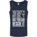 You Can't Buy Love Funny Resue Dog Puppy Mens Vest Tank Top Navy Blue