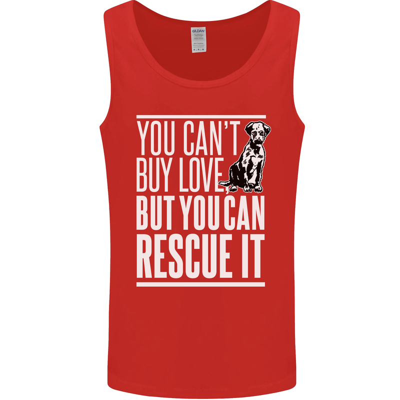 You Can't Buy Love Funny Resue Dog Puppy Mens Vest Tank Top Red