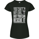 You Can't Buy Love Funny Resue Dog Puppy Womens Petite Cut T-Shirt Black
