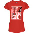 You Can't Buy Love Funny Resue Dog Puppy Womens Petite Cut T-Shirt Red