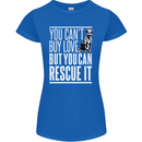 You Can't Buy Love Funny Resue Dog Puppy Womens Petite Cut T-Shirt Royal Blue