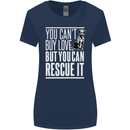 You Can't Buy Love Funny Resue Dog Puppy Womens Wider Cut T-Shirt Navy Blue