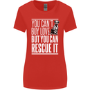 You Can't Buy Love Funny Resue Dog Puppy Womens Wider Cut T-Shirt Red