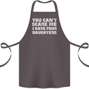 You Can't Scare Four Daughters Father's Day Cotton Apron 100% Organic Dark Grey