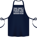 You Can't Scare Four Daughters Father's Day Cotton Apron 100% Organic Navy Blue