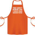 You Can't Scare Four Daughters Father's Day Cotton Apron 100% Organic Orange