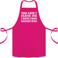 You Can't Scare Four Daughters Father's Day Cotton Apron 100% Organic Pink