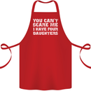 You Can't Scare Four Daughters Father's Day Cotton Apron 100% Organic Red