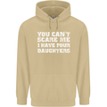 You Can't Scare Four Daughters Father's Day Mens 80% Cotton Hoodie Sand