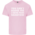 You Can't Scare Four Daughters Father's Day Mens Cotton T-Shirt Tee Top Light Pink