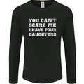 You Can't Scare Four Daughters Father's Day Mens Long Sleeve T-Shirt Black