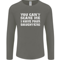 You Can't Scare Four Daughters Father's Day Mens Long Sleeve T-Shirt Charcoal