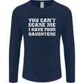 You Can't Scare Four Daughters Father's Day Mens Long Sleeve T-Shirt Navy Blue