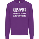 You Can't Scare Four Daughters Father's Day Mens Sweatshirt Jumper Purple