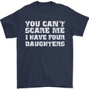 You Can't Scare Four Daughters Father's Day Mens T-Shirt Cotton Gildan Navy Blue