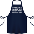 You Can't Scare Me 3 Daughters Father's Day Cotton Apron 100% Organic Navy Blue