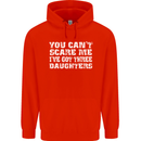 You Can't Scare Me 3 Daughters Father's Day Mens 80% Cotton Hoodie Bright Red