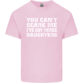 You Can't Scare Me 3 Daughters Father's Day Mens Cotton T-Shirt Tee Top Light Pink