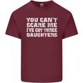 You Can't Scare Me 3 Daughters Father's Day Mens Cotton T-Shirt Tee Top Maroon