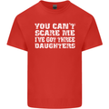 You Can't Scare Me 3 Daughters Father's Day Mens Cotton T-Shirt Tee Top Red