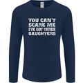 You Can't Scare Me 3 Daughters Father's Day Mens Long Sleeve T-Shirt Navy Blue