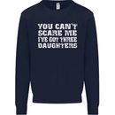 You Can't Scare Me 3 Daughters Father's Day Mens Sweatshirt Jumper Navy Blue