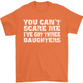 You Can't Scare Me 3 Daughters Father's Day Mens T-Shirt Cotton Gildan Orange