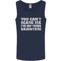 You Can't Scare Me 3 Daughters Father's Day Mens Vest Tank Top Navy Blue