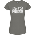You Can't Scare Me 3 Daughters Father's Day Womens Petite Cut T-Shirt Charcoal