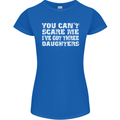 You Can't Scare Me 3 Daughters Father's Day Womens Petite Cut T-Shirt Royal Blue