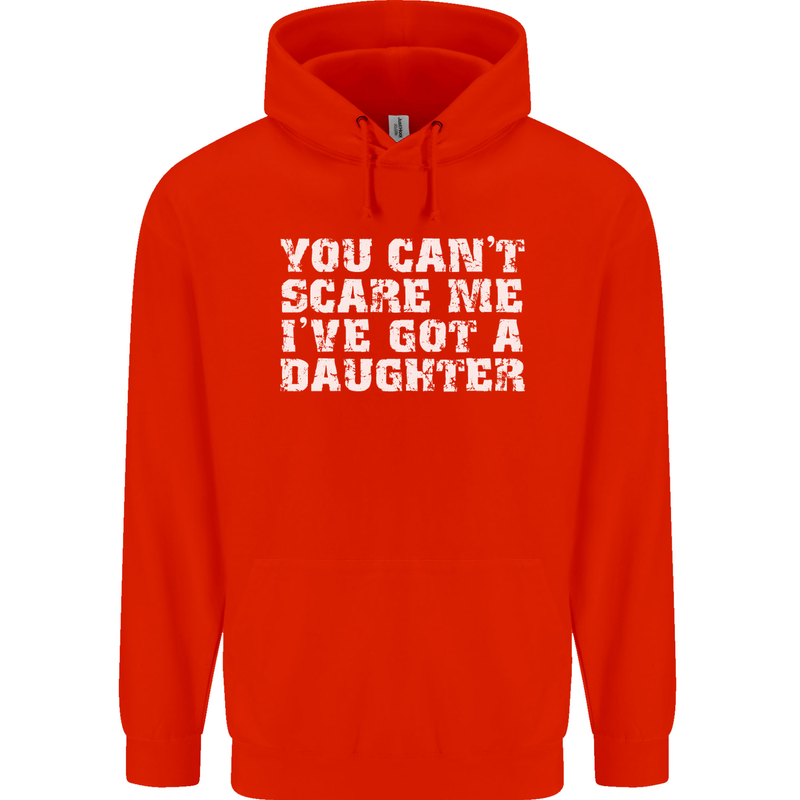 You Can't Scare Me Daughter Father's Day Mens 80% Cotton Hoodie Bright Red